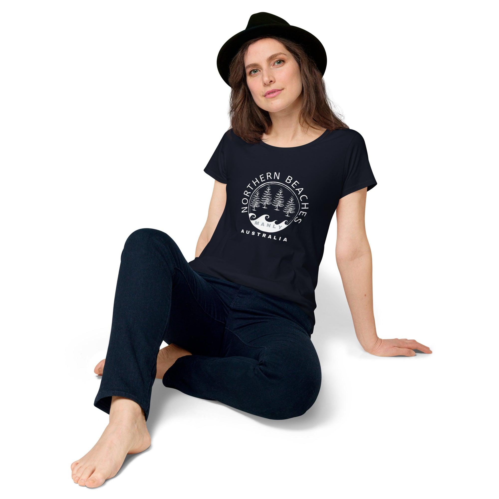Women’s round neck tee with logo in 2 places - Lost Manly Shop