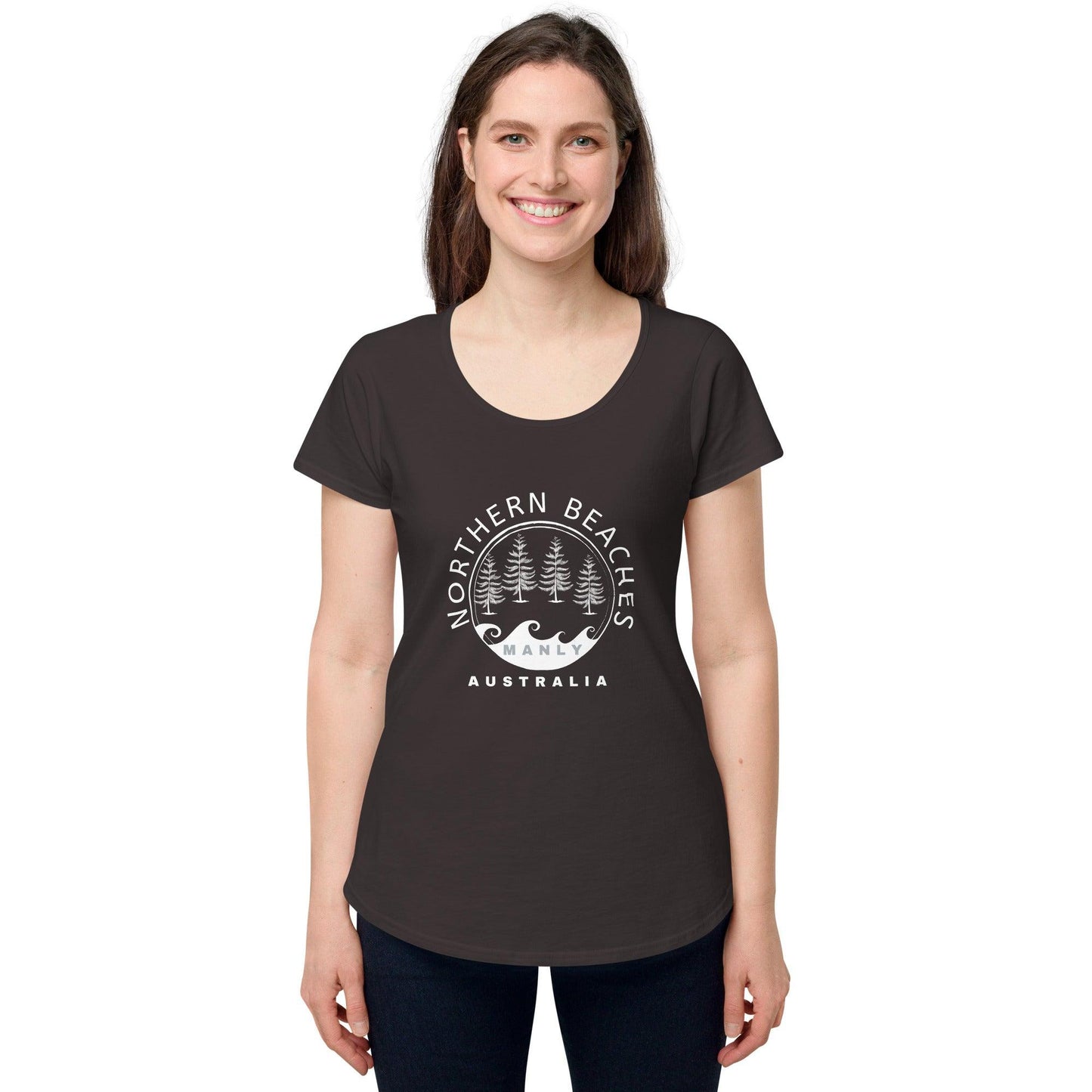 Women’s round neck tee with logo in 2 places - Lost Manly Shop