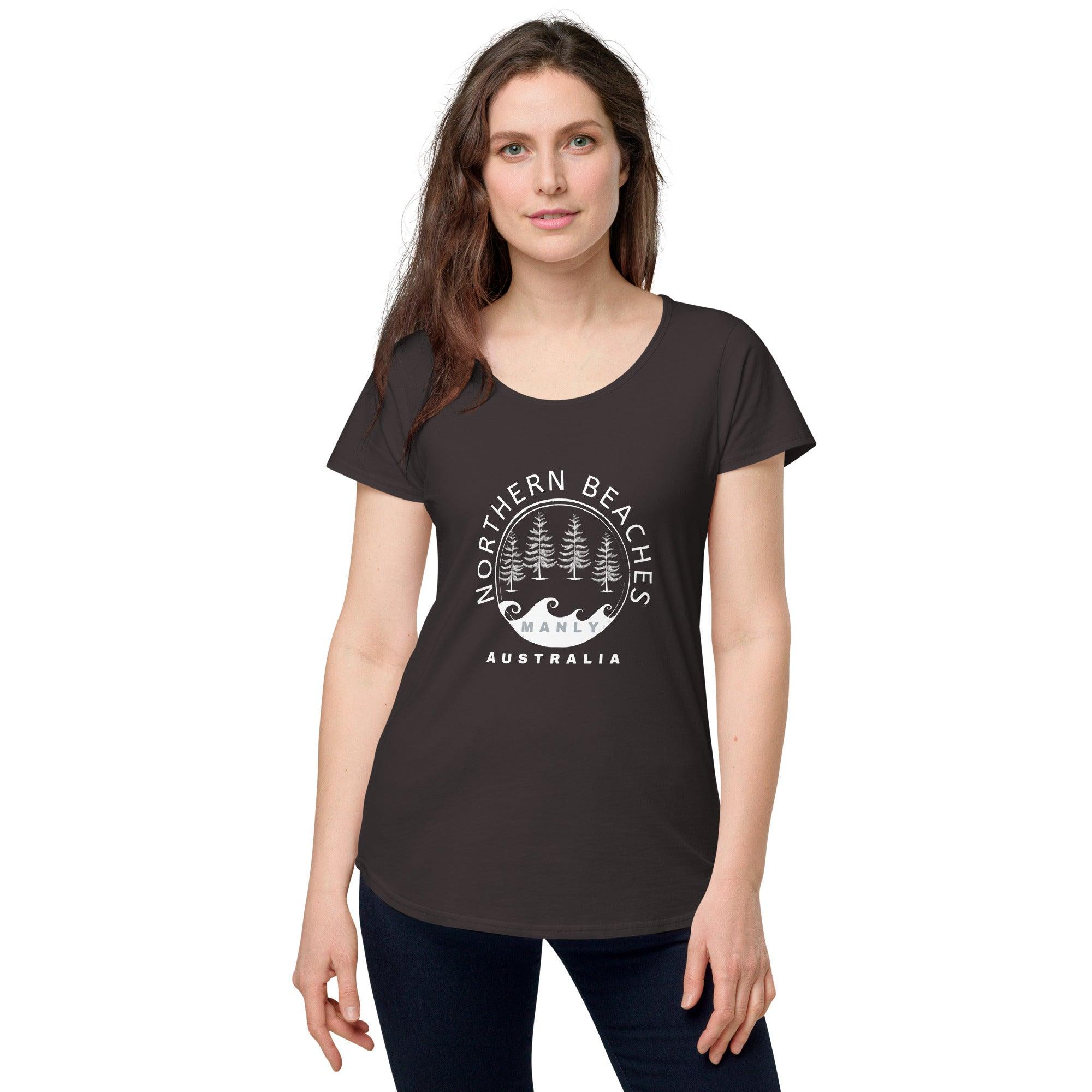Women’s round neck tee with logo in 2 places - Lost Manly Shop