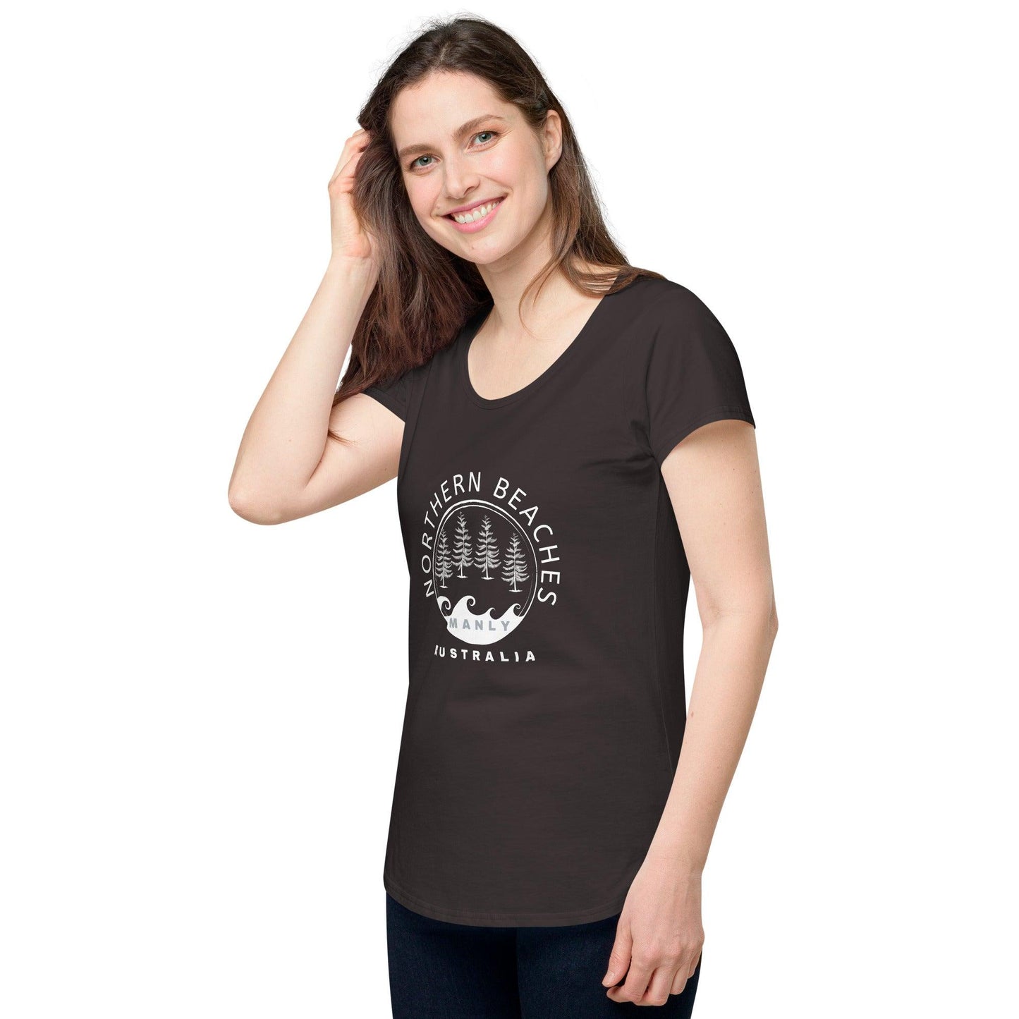 Women’s round neck tee with logo in 2 places - Lost Manly Shop