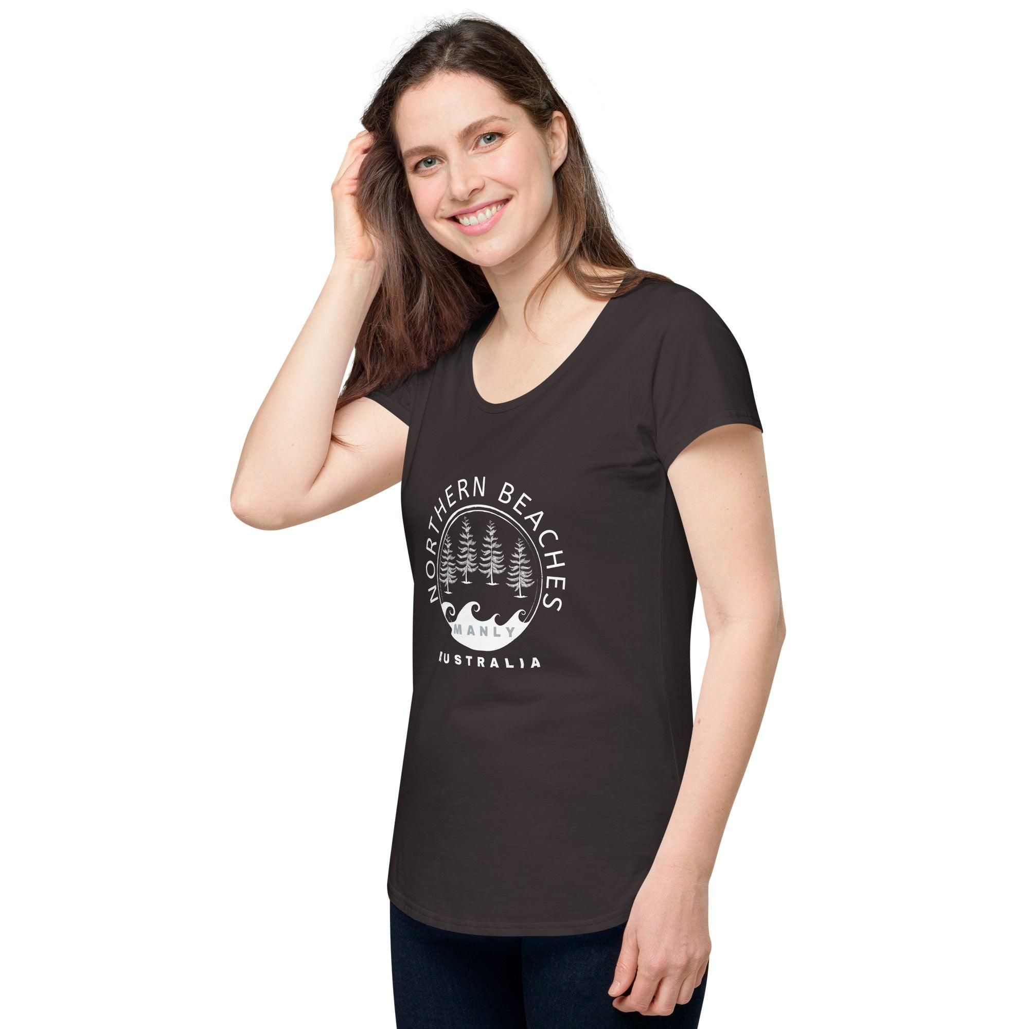 Women’s round neck tee with logo in 2 places - Lost Manly Shop