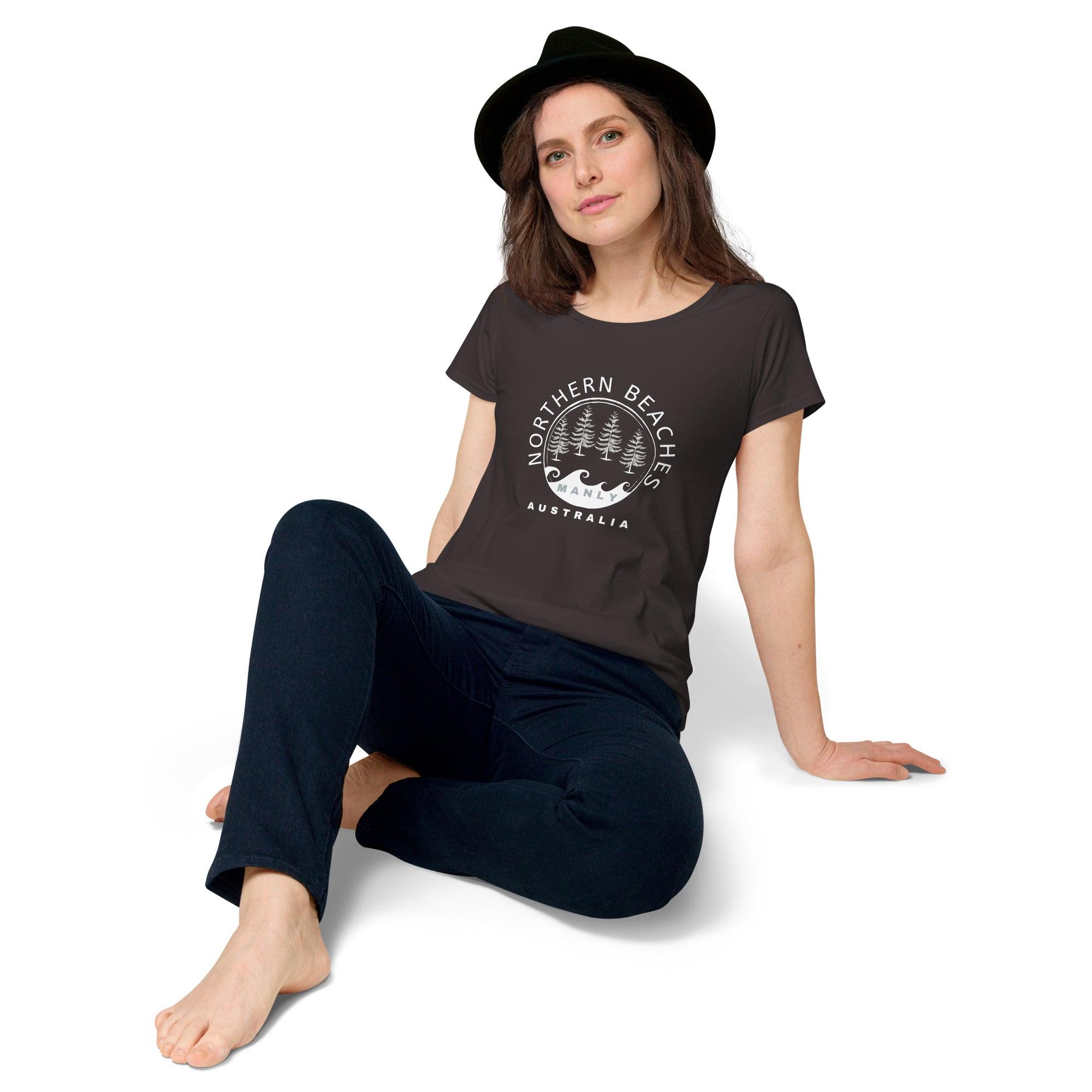 Women’s round neck tee with logo in 2 places - Lost Manly Shop