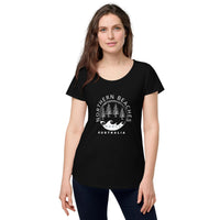 Women’s round neck tee with logo in 2 places - Lost Manly Shop