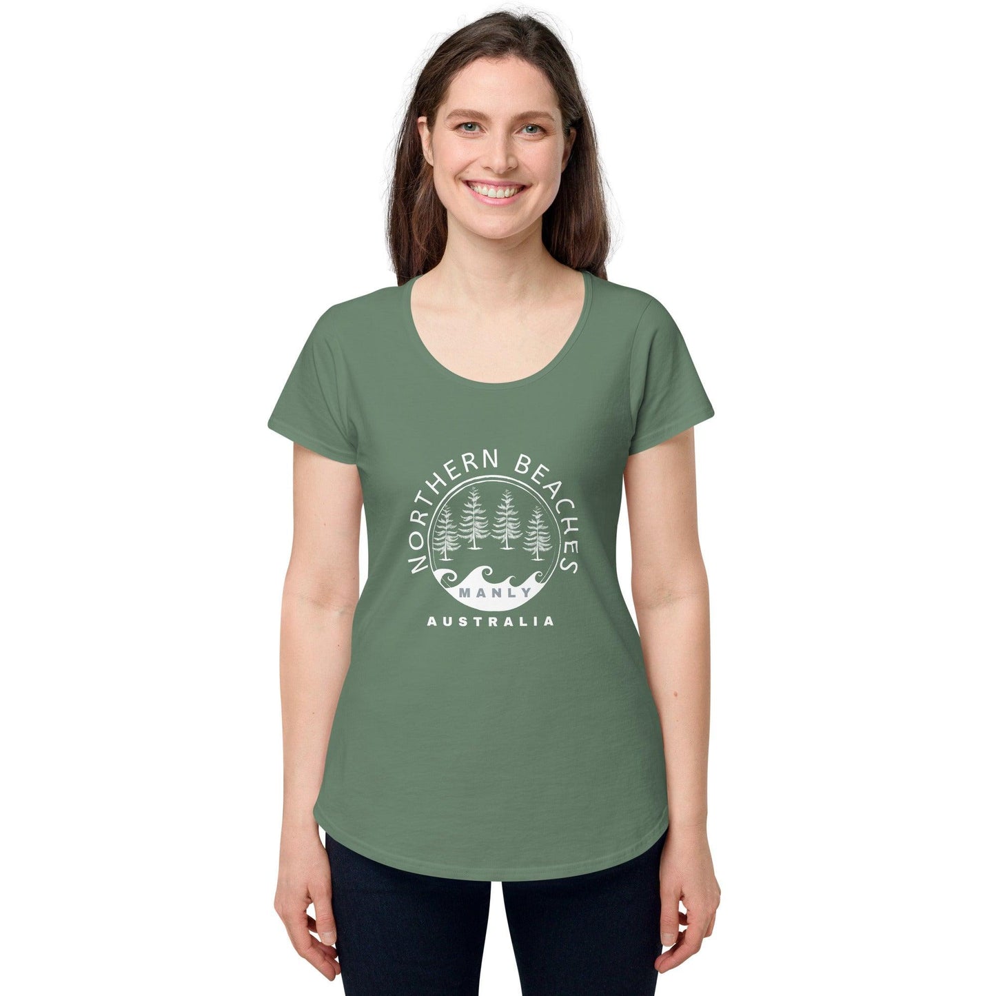 Women’s round neck tee with logo in 2 places - Lost Manly Shop
