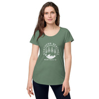 Women’s round neck tee with logo in 2 places - Lost Manly Shop