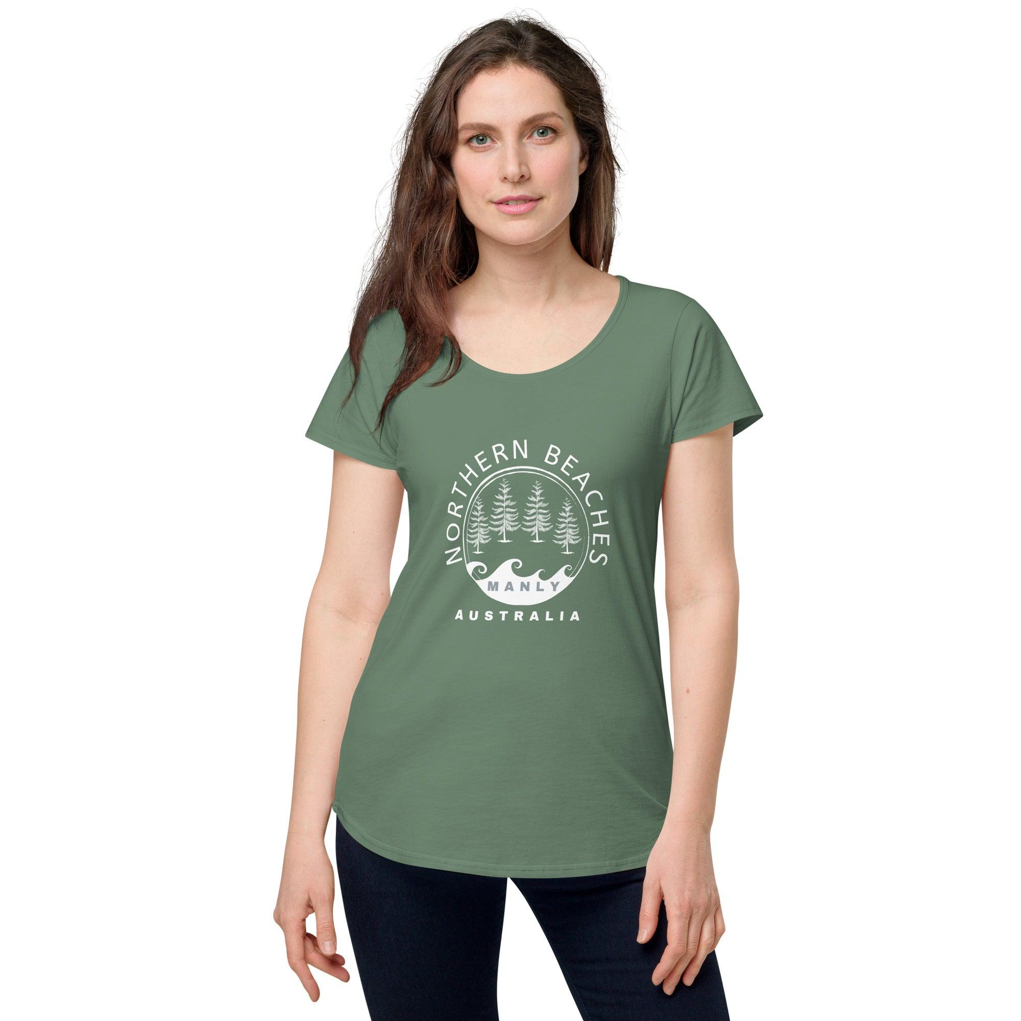 Women’s round neck tee with logo in 2 places - Lost Manly Shop