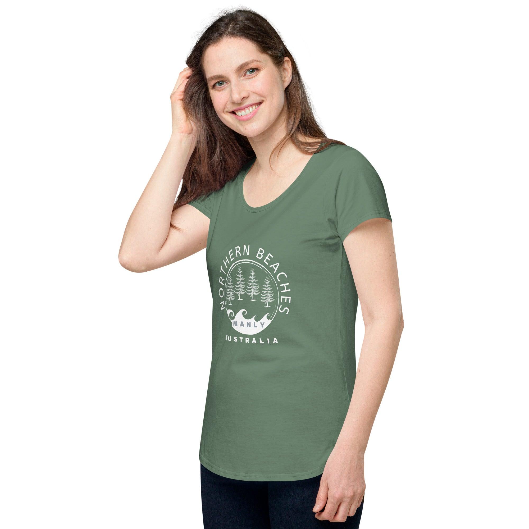Women’s round neck tee with logo in 2 places - Lost Manly Shop