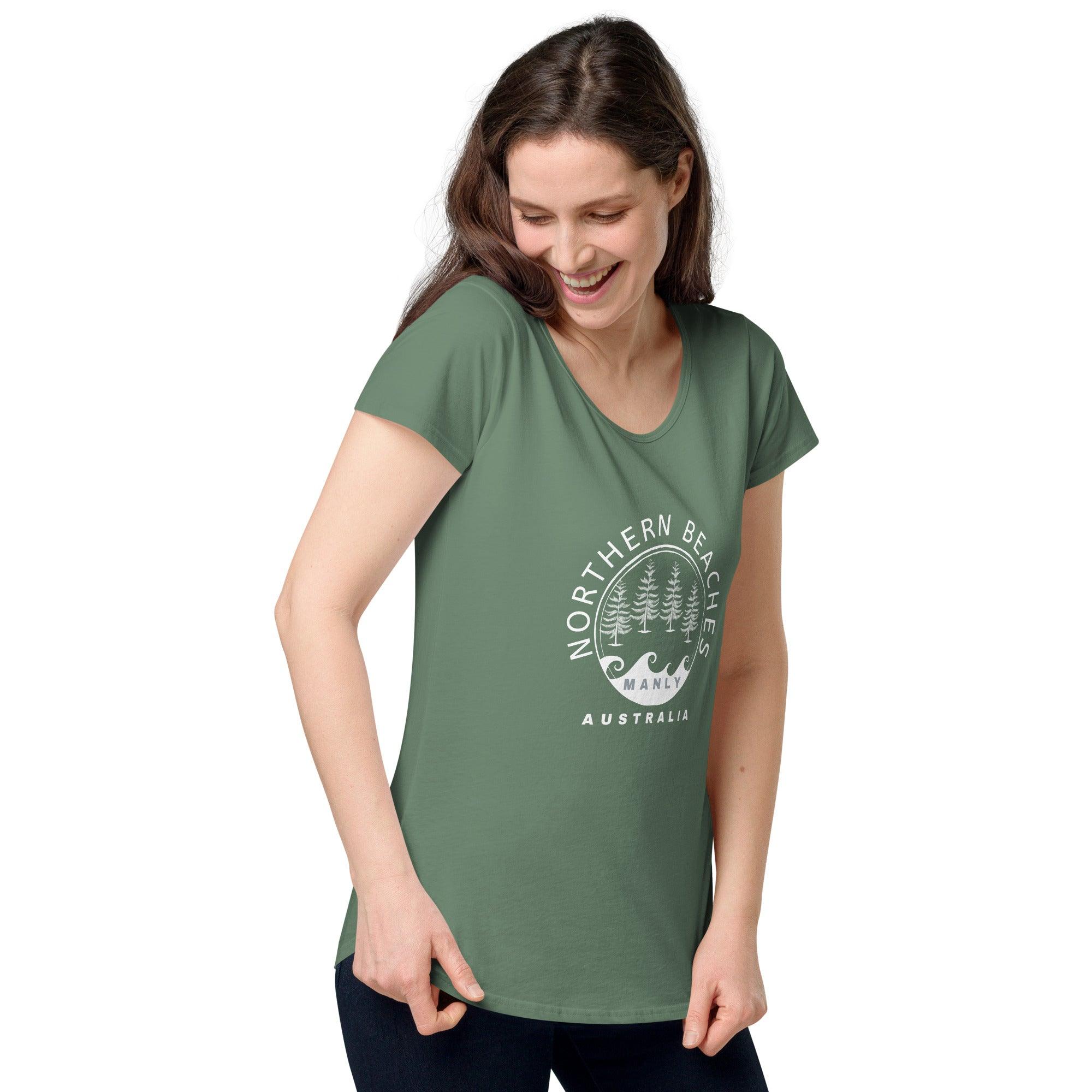 Women’s round neck tee with logo in 2 places - Lost Manly Shop