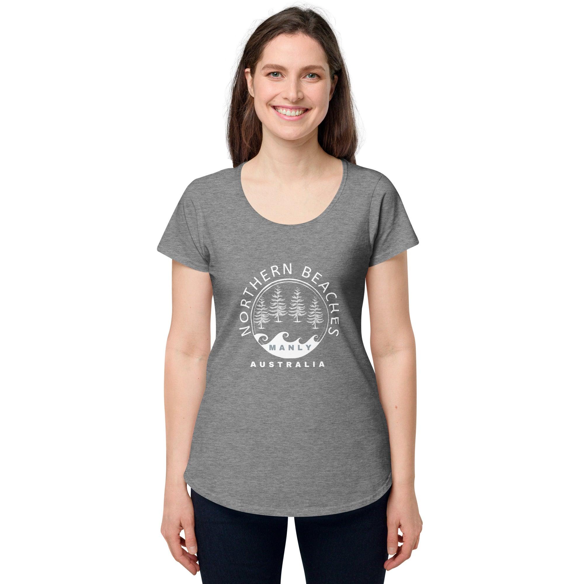 Women’s round neck tee with logo in 2 places - Lost Manly Shop