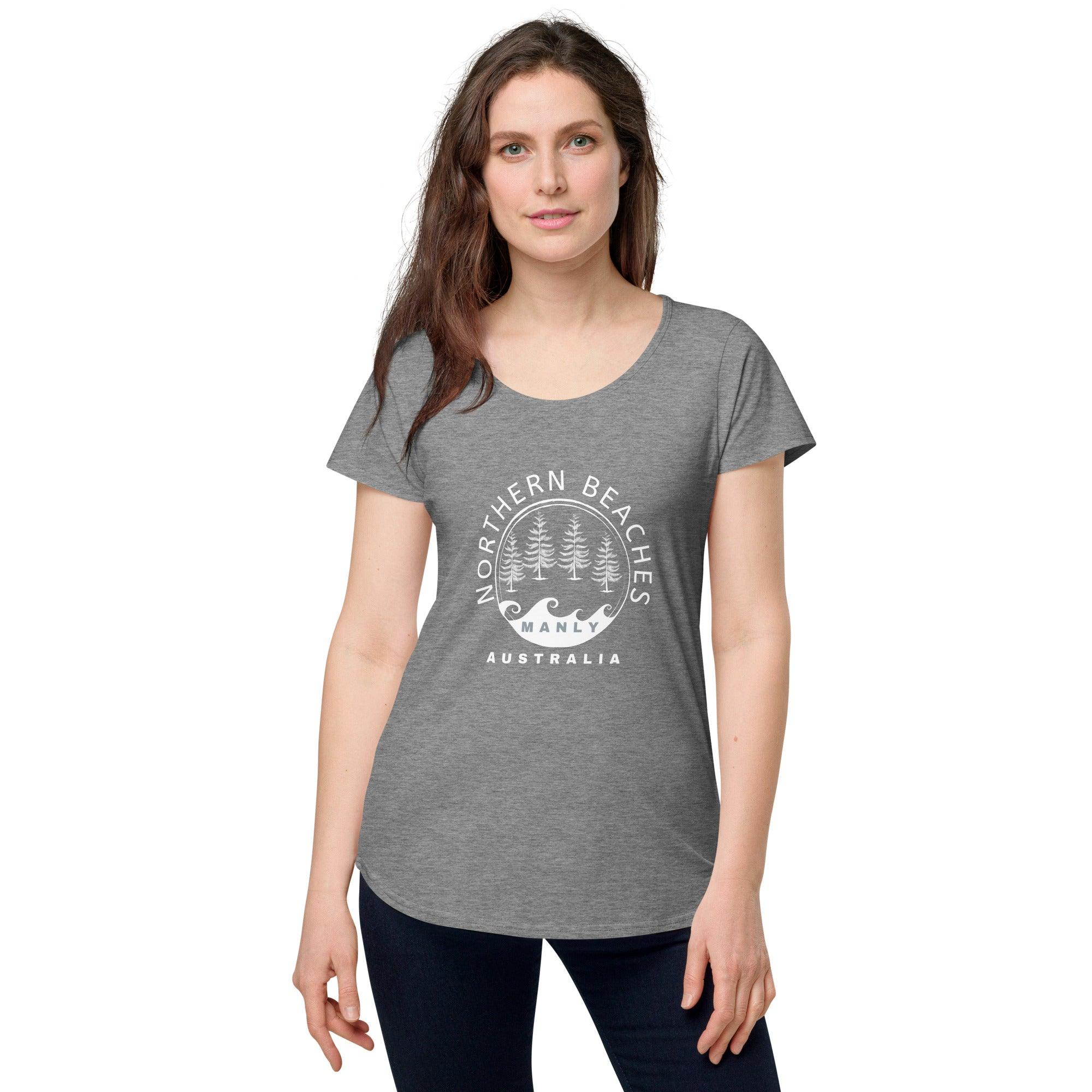 Women’s round neck tee with logo in 2 places - Lost Manly Shop