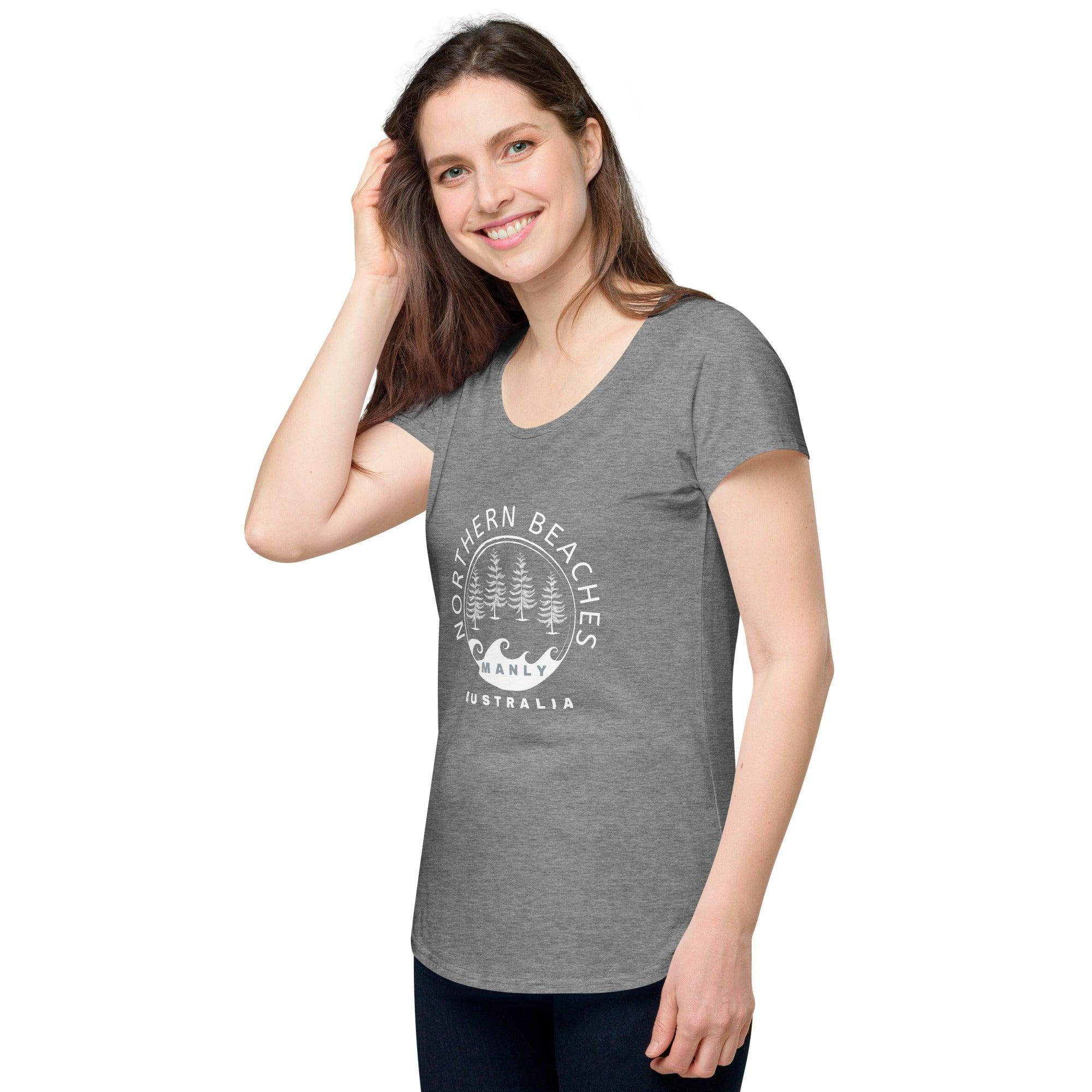 Women’s round neck tee with logo in 2 places - Lost Manly Shop