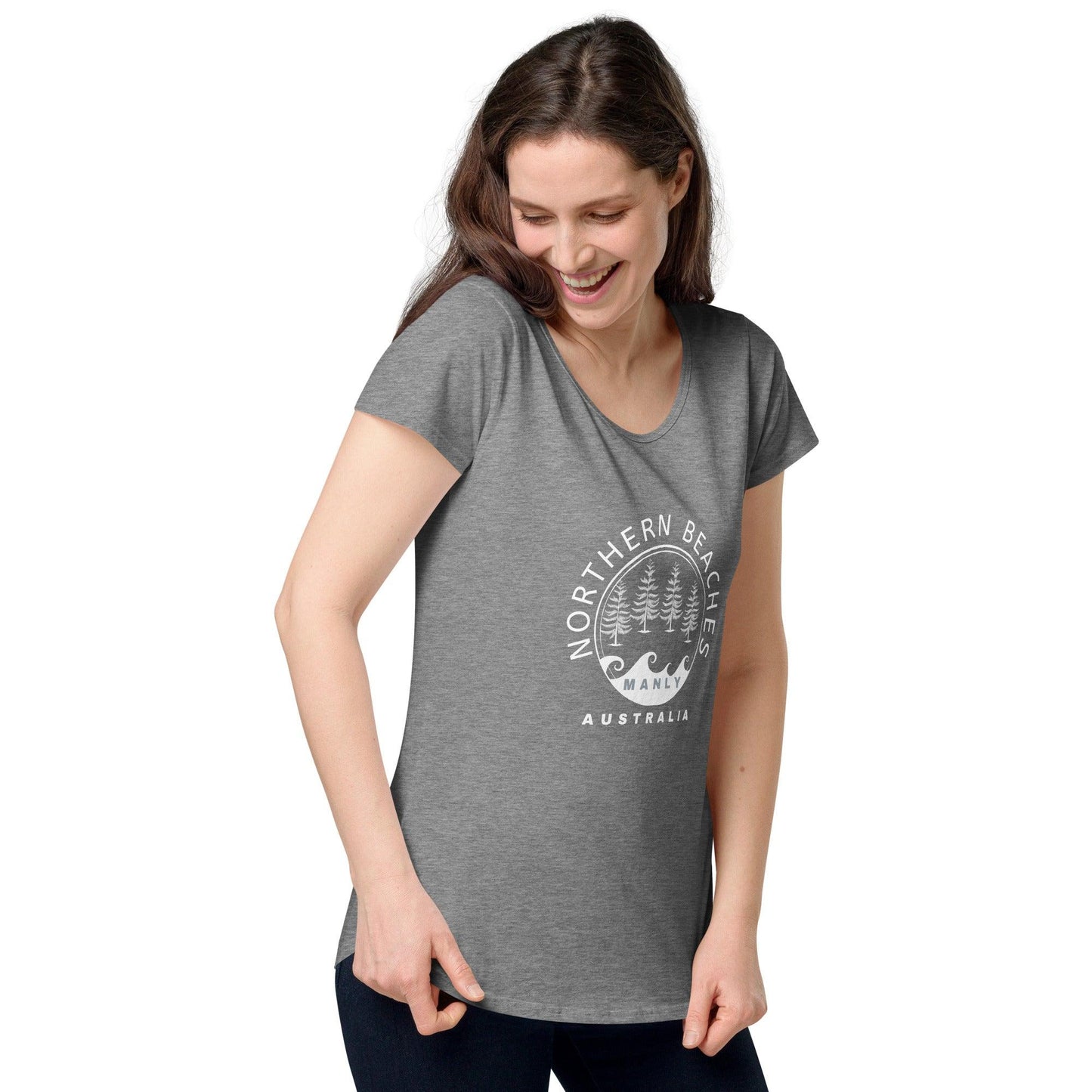 Women’s round neck tee with logo in 2 places - Lost Manly Shop