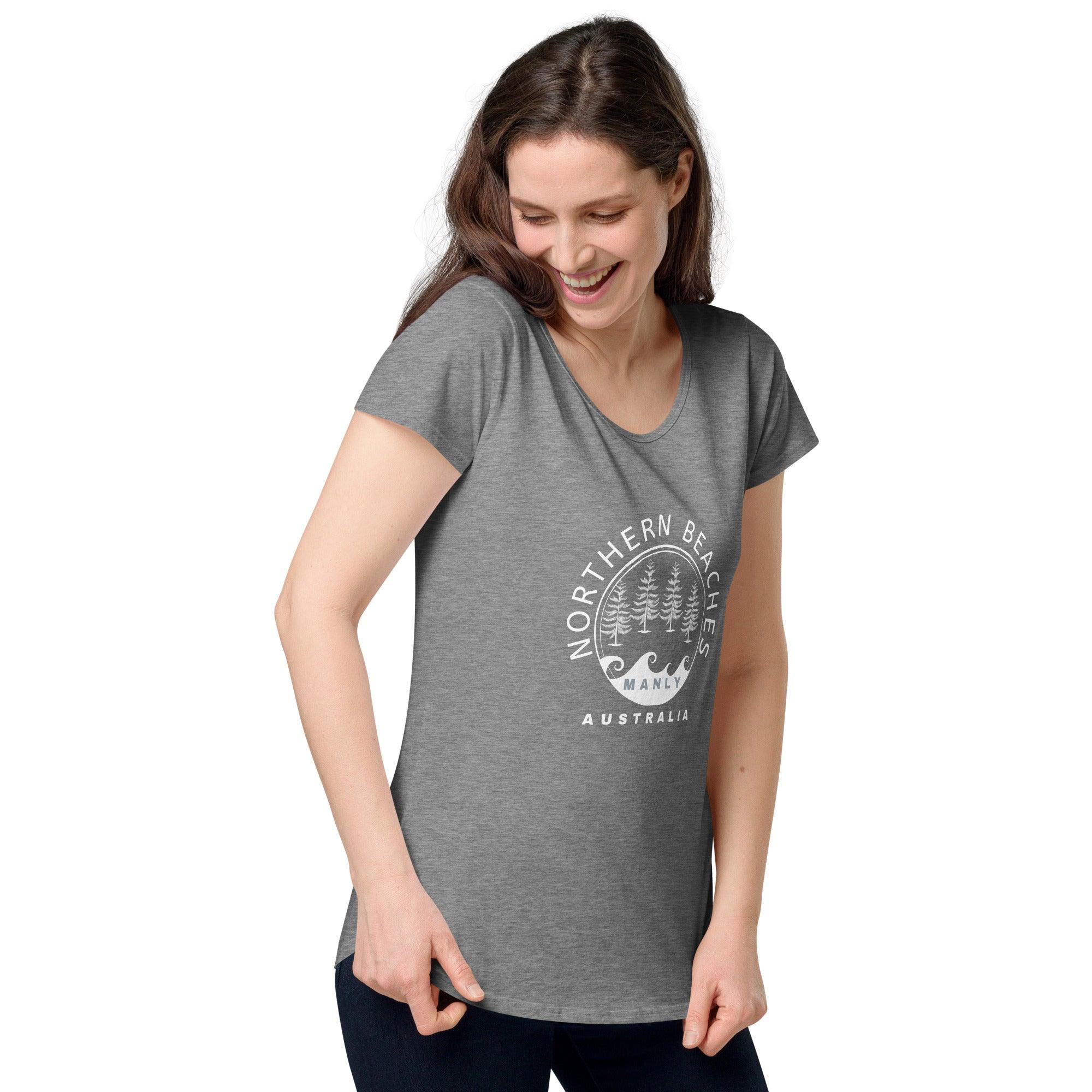 Women’s round neck tee with logo in 2 places - Lost Manly Shop