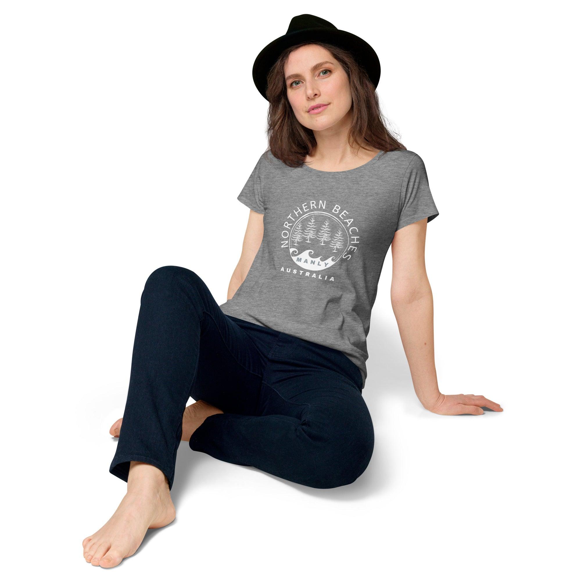 Women’s round neck tee with logo in 2 places - Lost Manly Shop